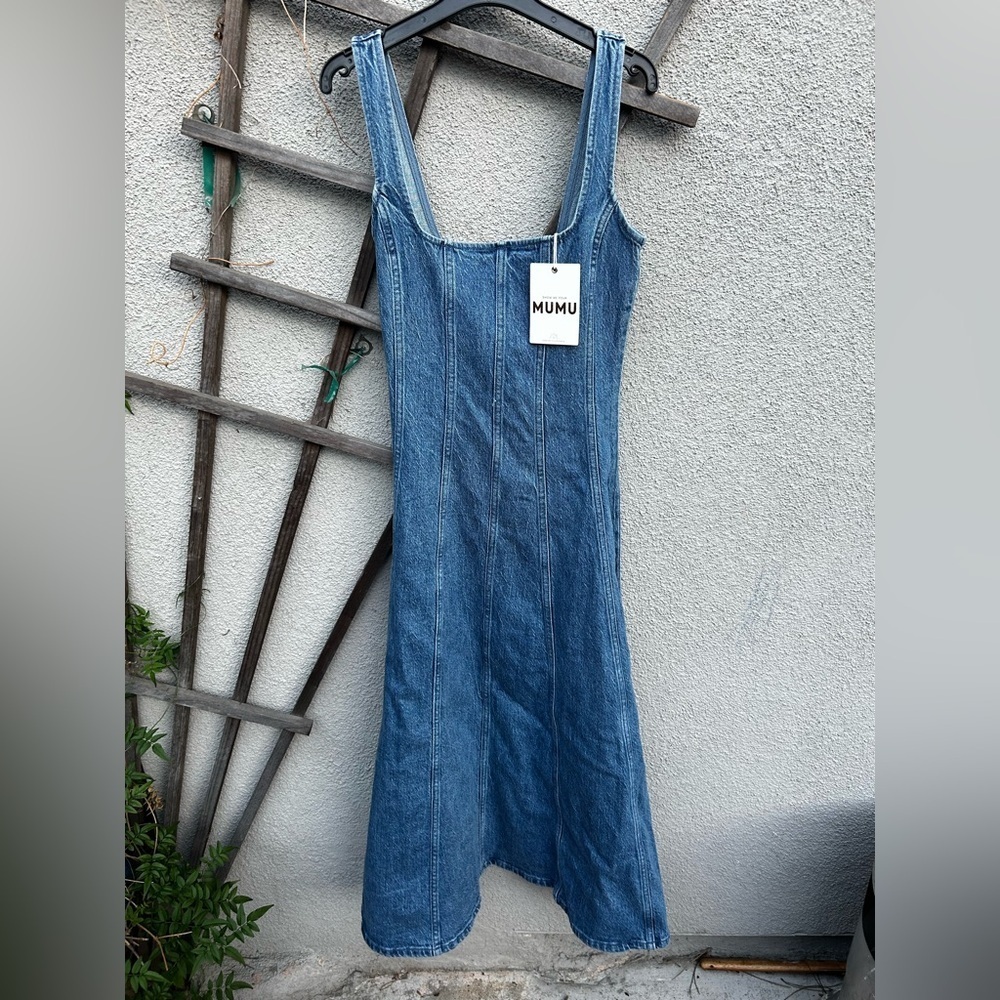 Show Me Your Mumu Prim Midi Dress in Windy Indigo New with Tags! - Picture 8 of 8
